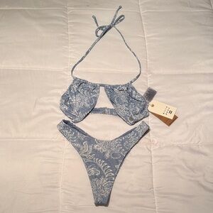 Billabong Blue Paisley Bikini Set